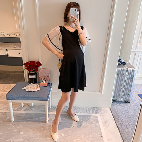 Rochie moderna de dama pentru gravide in negru