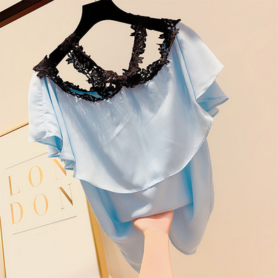 Bluză de damă elegantă cu dantelă în patru culori