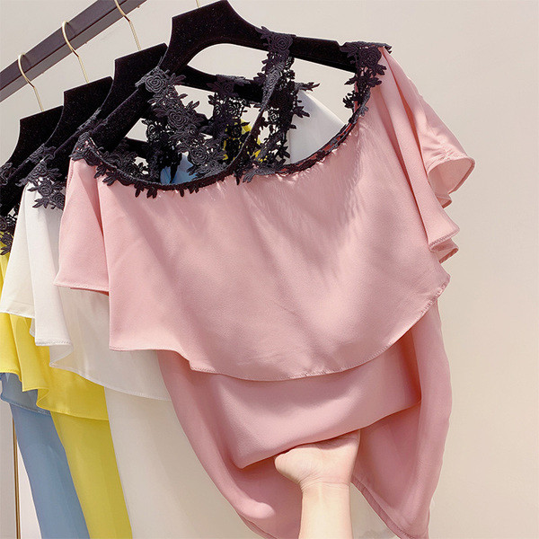 Bluză de damă elegantă cu dantelă în patru culori