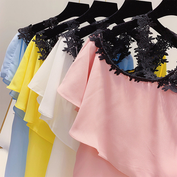 Bluză de damă elegantă cu dantelă în patru culori