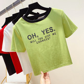 Női póló kerek nyakkivágással, felirattal