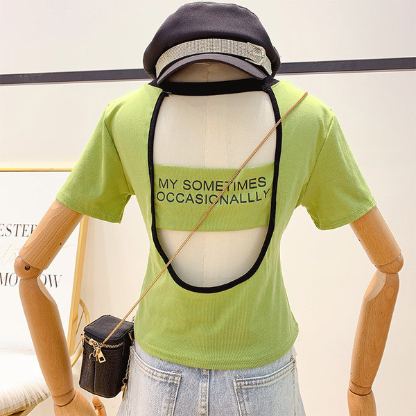 Női póló kerek nyakkivágással, felirattal