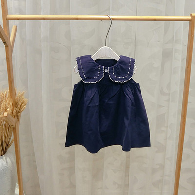 Rochie moderna pentru copii in trei culori cu nasturi