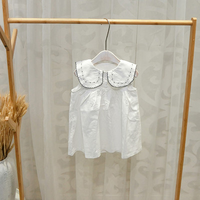 Rochie moderna pentru copii in trei culori cu nasturi