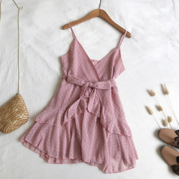 Model de rochie de dama modern croiat cu bretele subtiri in mai multe culori