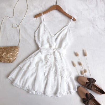 Model de rochie de dama modern croiat cu bretele subtiri in mai multe culori