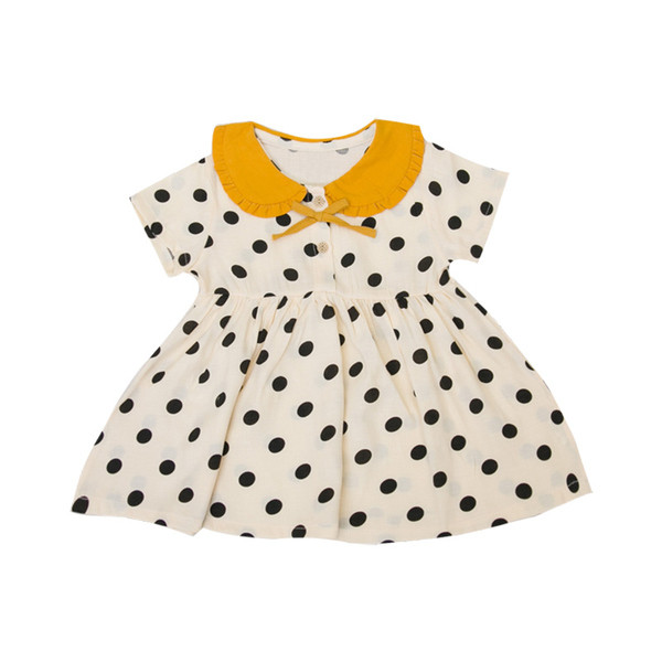 Model de decupat rochie moderna pentru copii cu nasturi si panglica