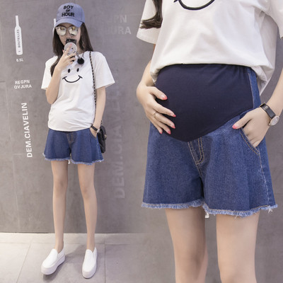 Модерни дамски къси дънки за бременни в два цвята 