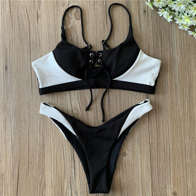 Γυναικείο μαγιό μπικίνι με κορδόνια σε τρία χρώματα