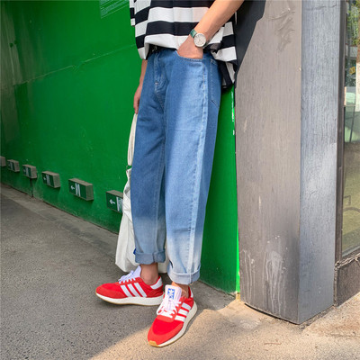 Blugi de bărbați moderni model larg în negru și albastru