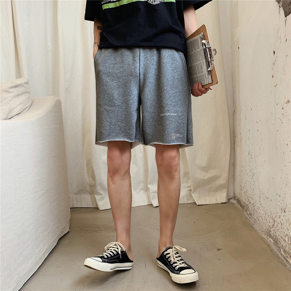 Pantaloni scurți casual pentru bărbați în negru și gri