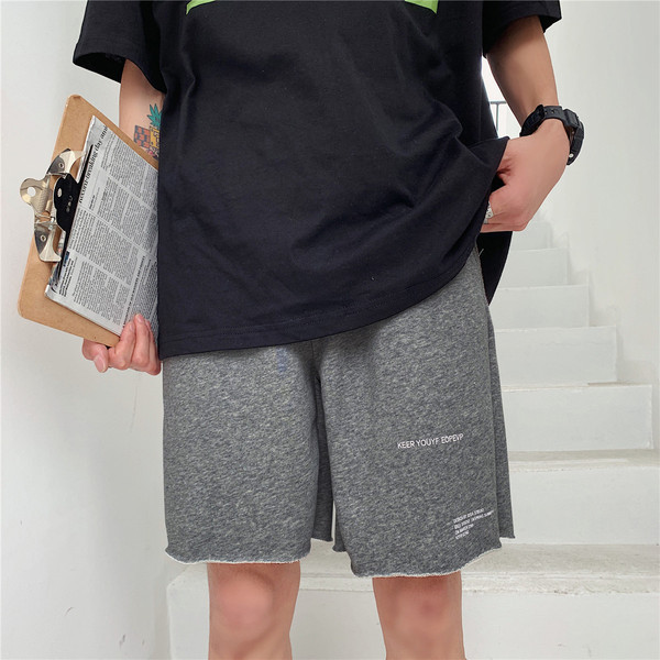 Pantaloni scurți casual pentru bărbați în negru și gri