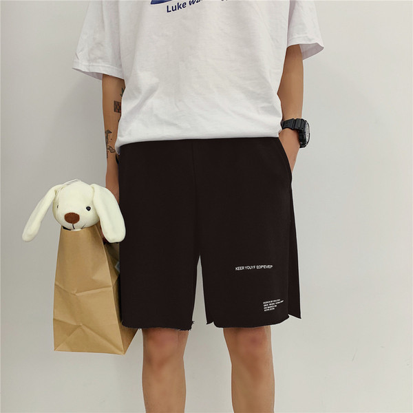 Pantaloni scurți casual pentru bărbați în negru și gri