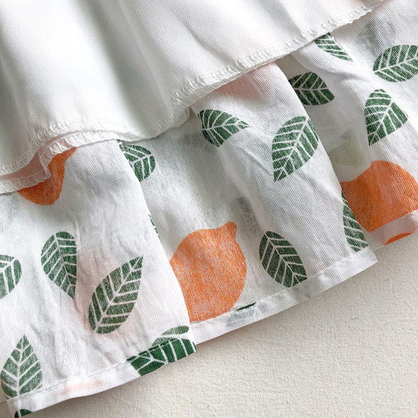 Rochie de vara dama cu aplicatie colorata si bretele subtiri