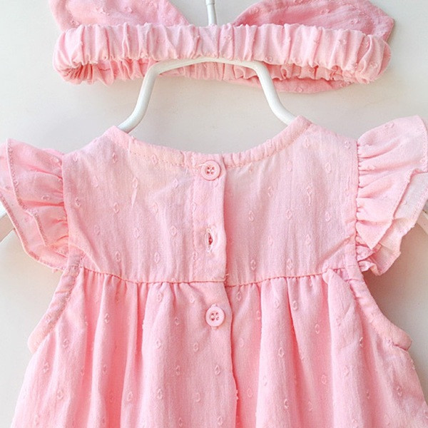 Rochie modernă pentru bebeluși în alb și roz