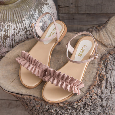 Μοντέρνα γυναικεία σανδάλια σε μαύρο και ροζ χρώμα