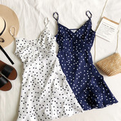 Rochie de vara de dama cu bretele subtiri in mai multe culori