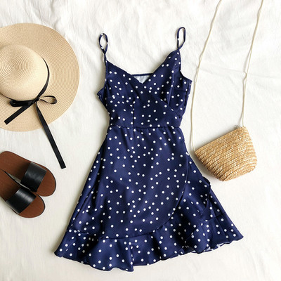 Rochie de vara de dama cu bretele subtiri in mai multe culori