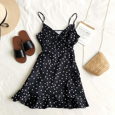 Rochie de vara de dama cu bretele subtiri in mai multe culori