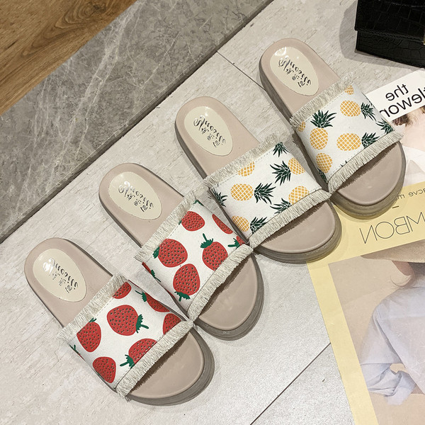 Papuci casual dama cu aplicatie colorata in doua culori