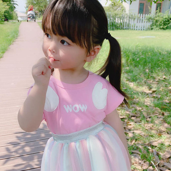 Tricou pentru copii modern pentru fete in roz cu inscriptie