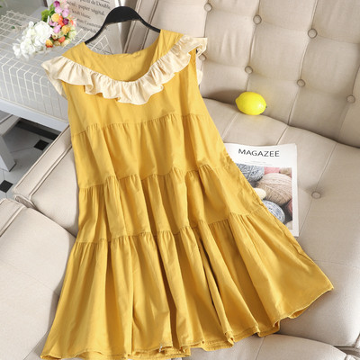 Modern női ruha rövid ujjú, O-nyakú