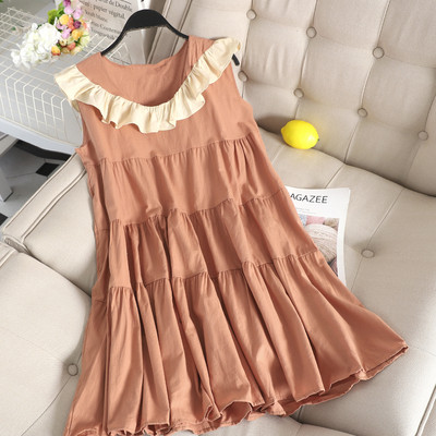 Modern női ruha rövid ujjú, O-nyakú