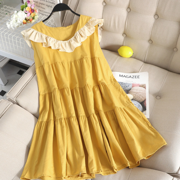 Modern női ruha rövid ujjú, O-nyakú