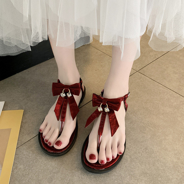 Γυναικεία ανδάλια σε τέσσερα χρώμα με κορδέλα