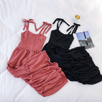 Rochie moderna de dama cu cravate in diferite culori