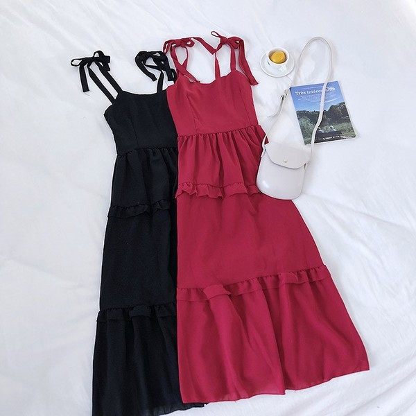 Rochie moderna de dama cu cravate in diferite culori