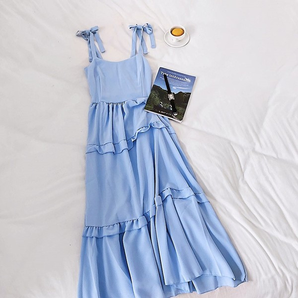 Rochie moderna de dama cu cravate in diferite culori