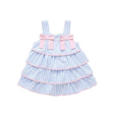 Rochie eleganta pentru copii in albastru cu panglici