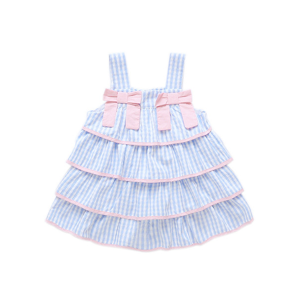 Rochie eleganta pentru copii in albastru cu panglici