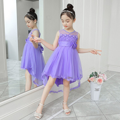 Rochie eleganta pentru copii in doua culori cu element 3D si tul