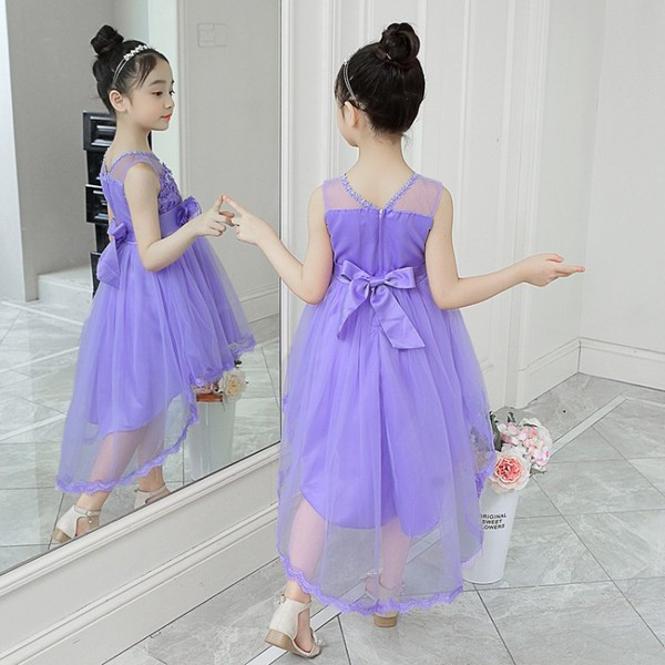 Rochie eleganta pentru copii in doua culori cu element 3D si tul