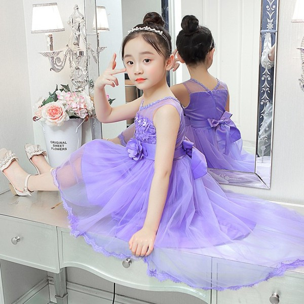 Rochie eleganta pentru copii in doua culori cu element 3D si tul