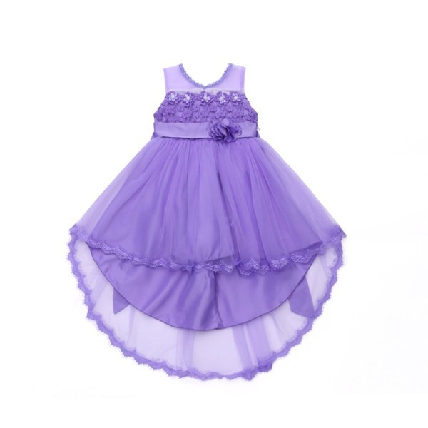 Rochie eleganta pentru copii in doua culori cu element 3D si tul