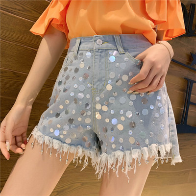 Modern farmer rövidnadrág kék flitterekkel