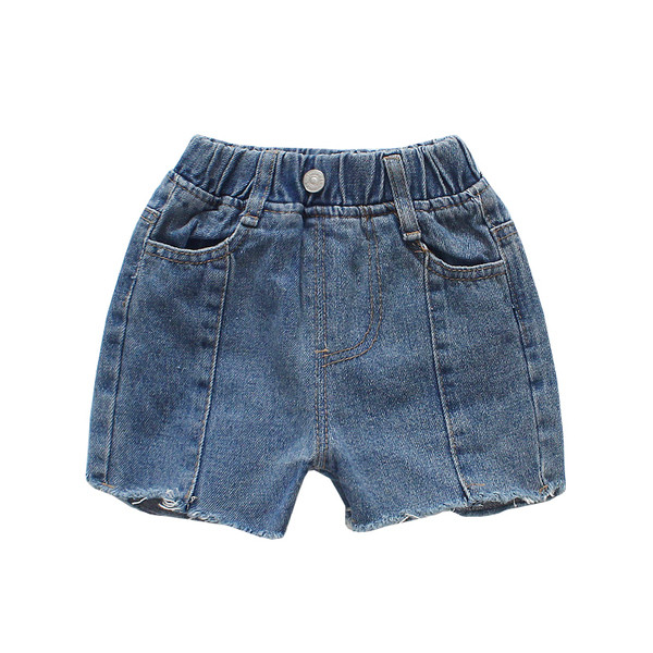 Blugi scurti pentru copii cu nasture si buzunare pentru fete