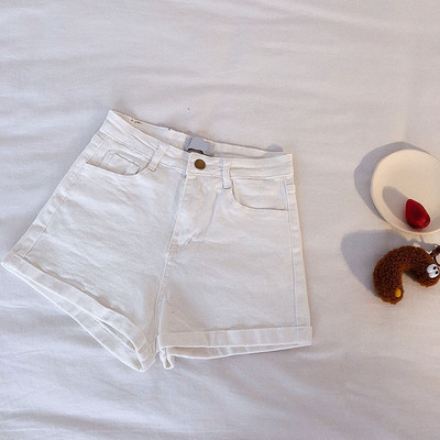 Ежедневни дамски къси панталони с висока талия и джоб