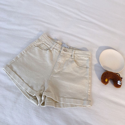 Ежедневни дамски къси панталони с висока талия и джоб