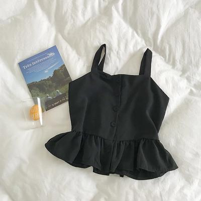 Stílusos női felső, vékony pántokkal és gombokkal, többféle színben