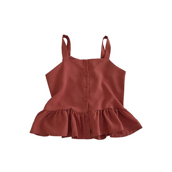 Stílusos női felső, vékony pántokkal és gombokkal, többféle színben