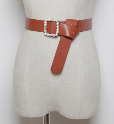 Női ökobőr öv gyöngyökkel több színben