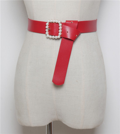 Női ökobőr öv gyöngyökkel több színben