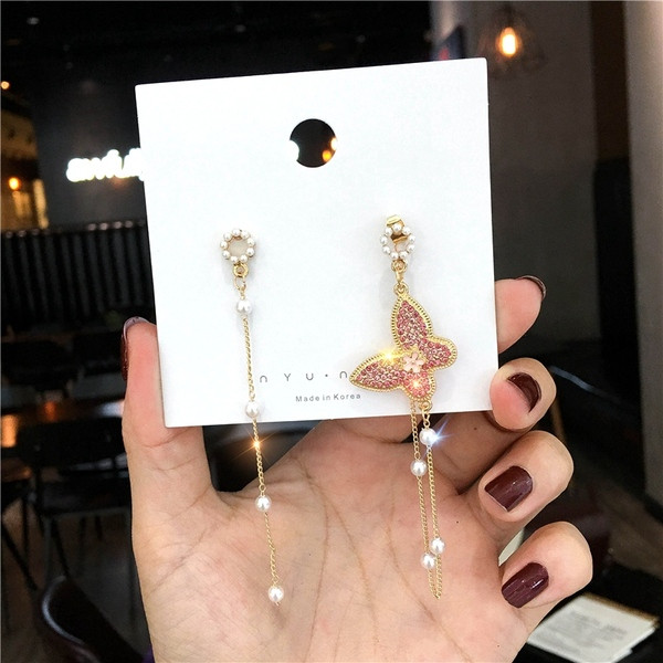 Cercei eleganti de dama - cu perle si pietre