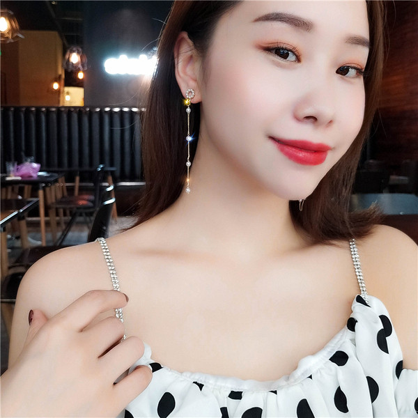 Cercei eleganti de dama - cu perle si pietre