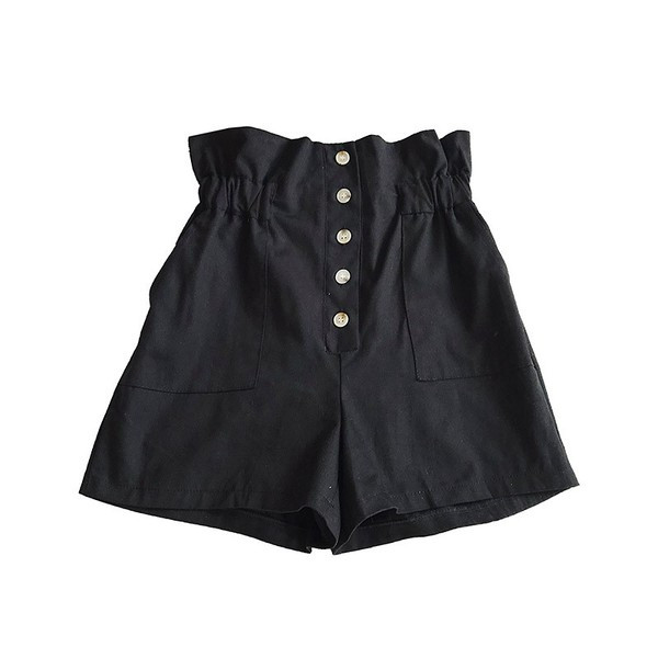 Pantaloni scurți casual dama cu nasturi si buzunar in doua culori