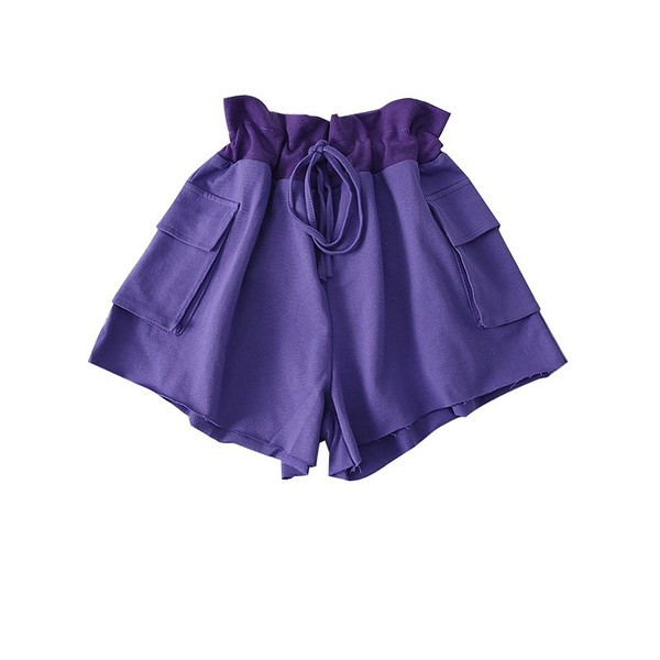 Pantaloni scurti moderni de dama cu cravate si talie inalta